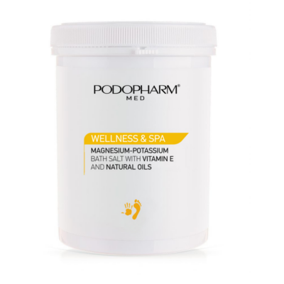 Sare de baie cu magneziu, potasiu, vitamina E și uleiuri naturale PODOPHARM MED Wellness & Spa PM37, 1400g