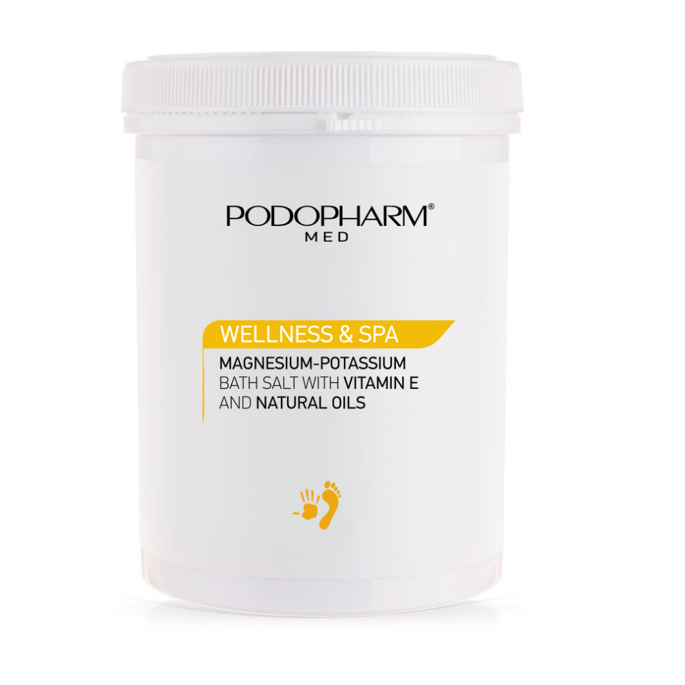 Sare de baie cu magneziu, potasiu, vitamina E și uleiuri naturale PODOPHARM MED Wellness & Spa PM37, 1400g